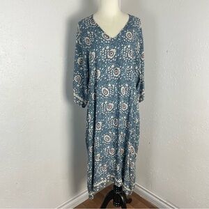 Natalie Martin Oversized V Neck Floral Caftan Dress XS